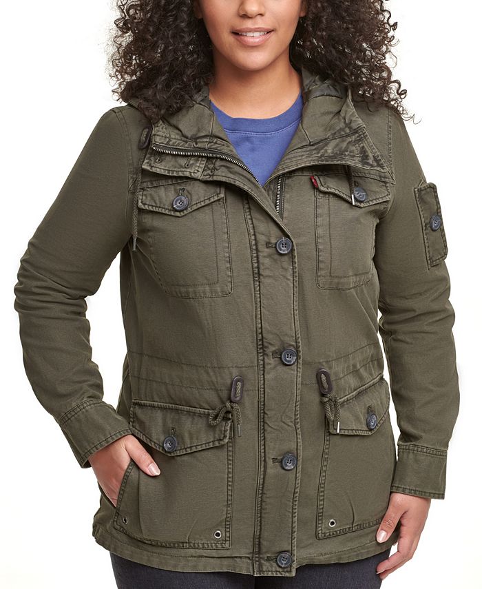 Levi's Trendy Plus Size Cotton Hood Utility Jacket & Reviews - Jackets &  Blazers - Plus Sizes - Macy's