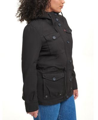 Trendy Plus Size  Cotton Hood Utility Jacket