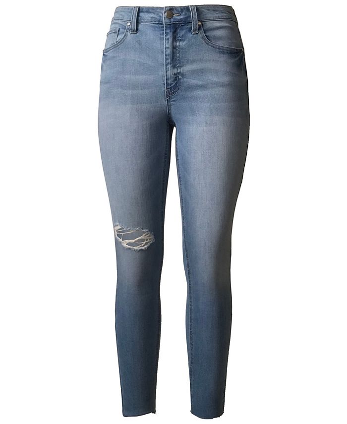 Tinseltown Juniors' High Rise Real Lift Ripped Skinny Jeans Macy's