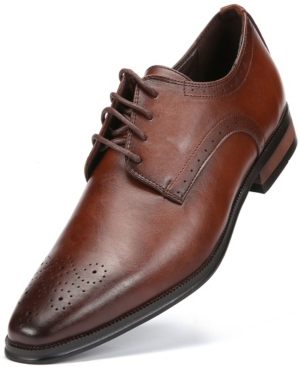 Gallery Seven Men's Pinned Oxford Dress Shoe Men's Shoes In Brown