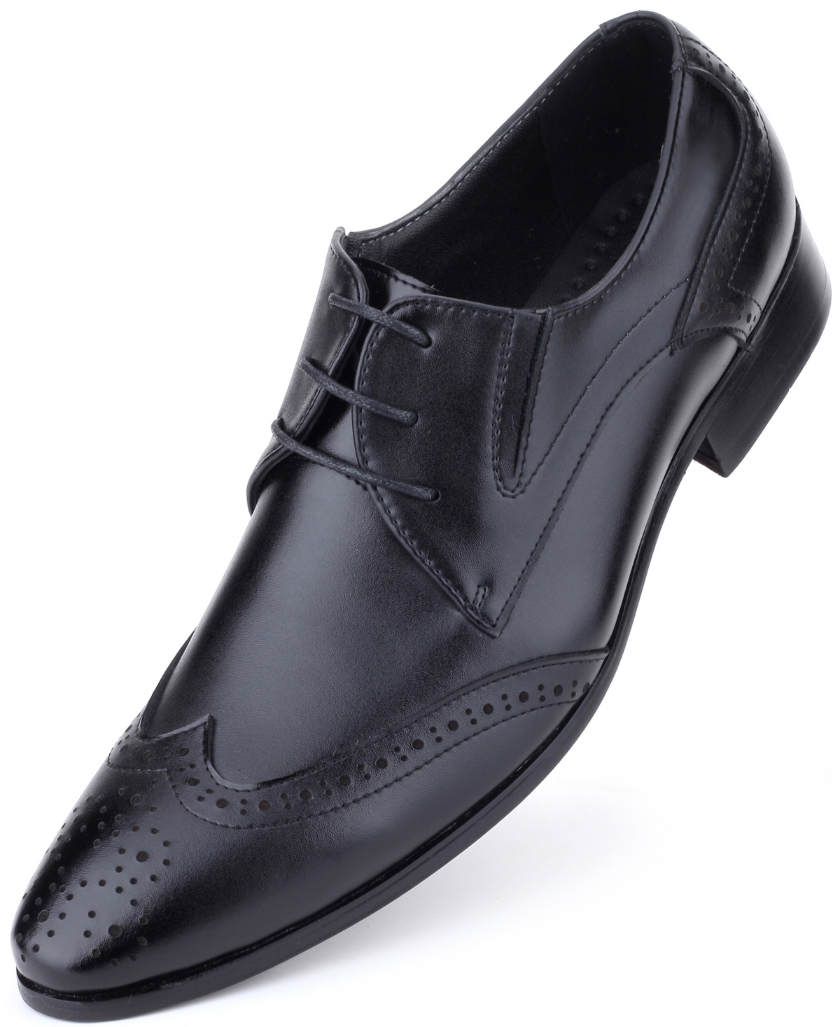 Men's Longwing Brogue Oxford Shoes - Black
