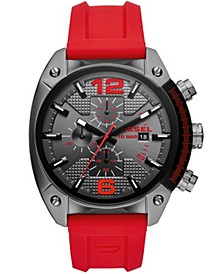 Overflow Chronograph Red Silicone Watch 55mm