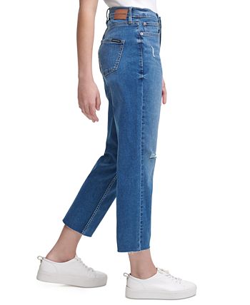 Calvin Klein Jeans - High-Rise Distressed Ankle Jeans