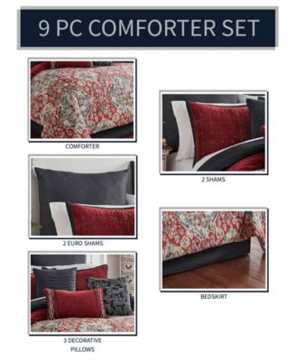 Sadler 9 Piece Comforter Set, Queen