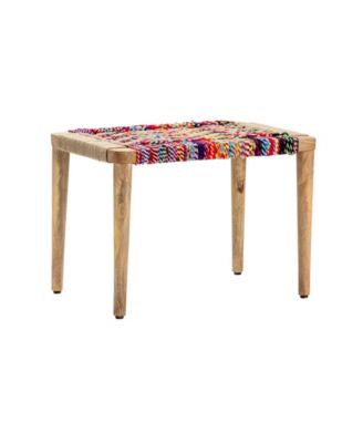 Betsy Colorful Chindi Woven Bench