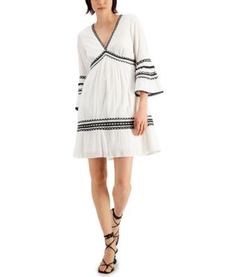 macy's white long sleeve dress