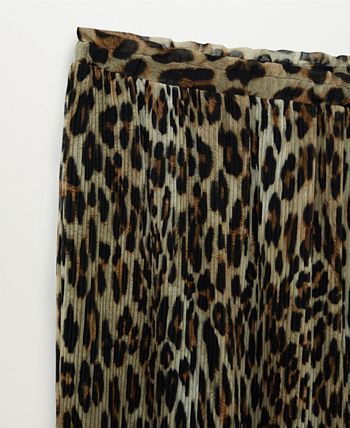 MANGO Women's Printed Pleated Skirt