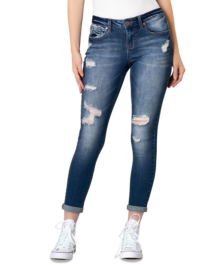 Gemma Rae Juniors' Ripped Skinny Jeans - Macy's
