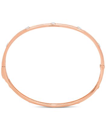 Macy's - Diamond Bezel Bangle Bracelet (1/4 ct. t.w.) in 10K White , Yellow Or Rose Gold