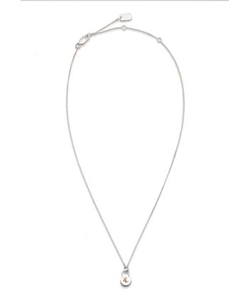 Lauren Ralph Lauren - Padlock Logo Choker Pendant Necklace in Sterling Silver & 18k Gold-Plate, 14" + 3" extender