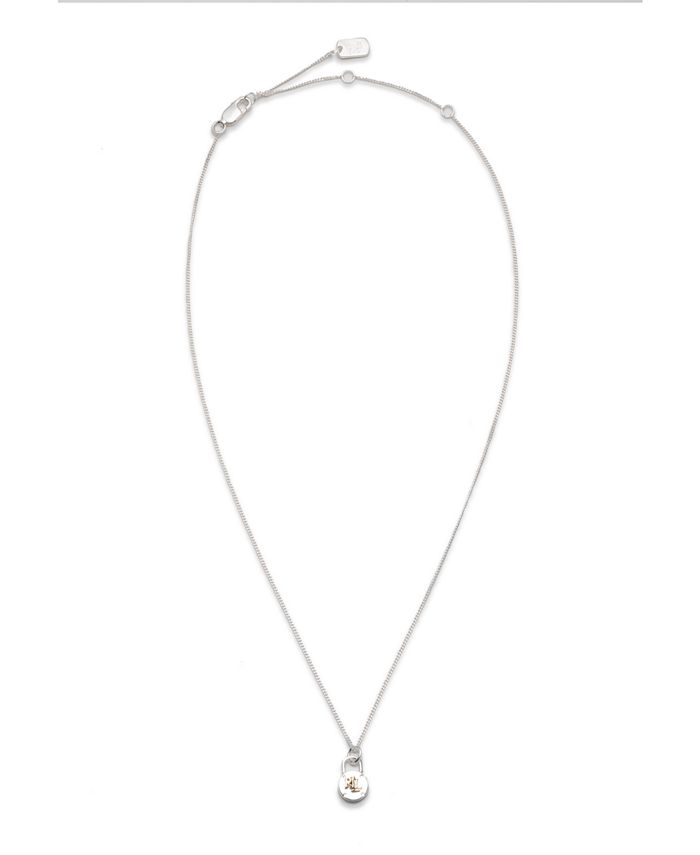 Ralph Lauren Padlock Logo Choker Pendant Necklace in Sterling Silver ...