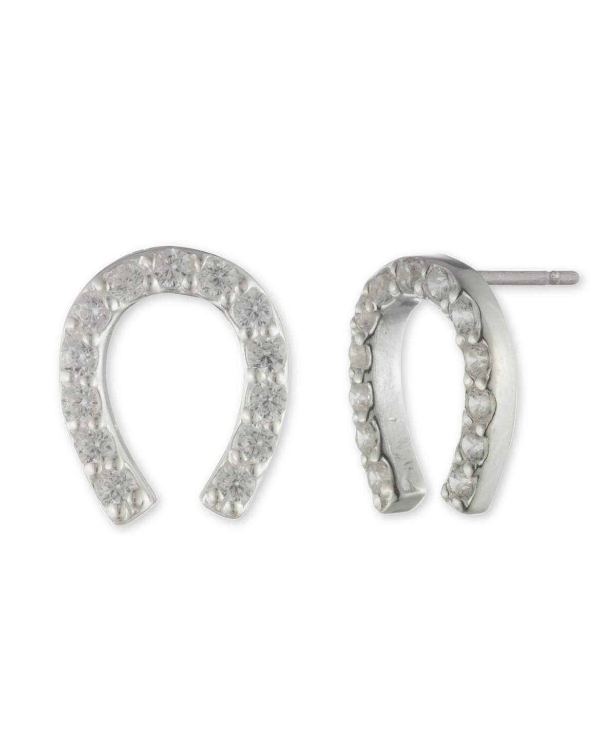Lauren Ralph Lauren Cubic Zirconia Horseshoe Stud Earrings in Sterling Silver - Silver