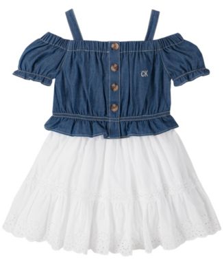 Calvin Klein Toddler Girls Eyelet Hem Dress, 2 Piece & Reviews - Sets &  Outfits - Kids - Macy's