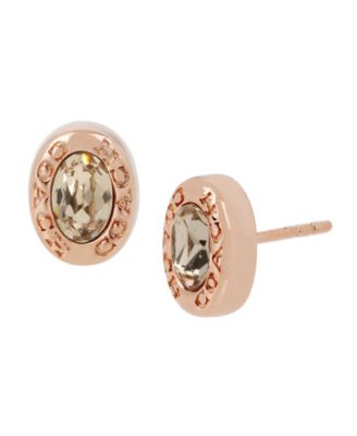 COACH - Signature Logo Swarovski&reg; Crystal Stud Earrings