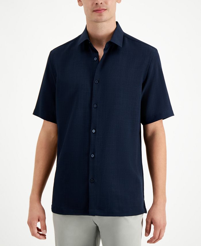 Alfani Men's Solid Short Sleeve Shirt, Created for Macy's & Reviews ...