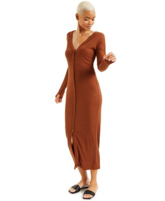 ribbed cardigan dress