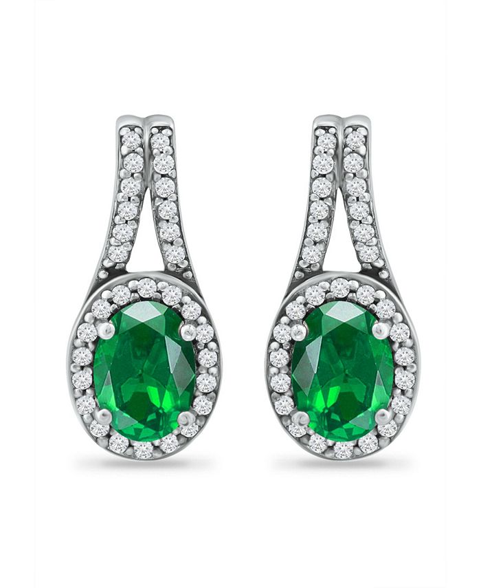 Giani Bernini Created Green Quartz and Cubic Zirconia Halo Earrings ...