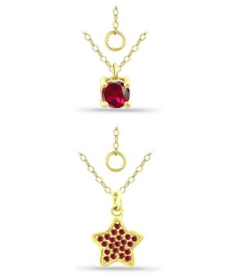 Giani Bernini Lab Grown Ruby Star and Round Pendant Set, 2 Piece - Macy's