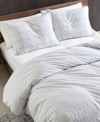 CLOSEOUT! Holden Grid 3 Piece Duvet Cover Set, Full/Queen