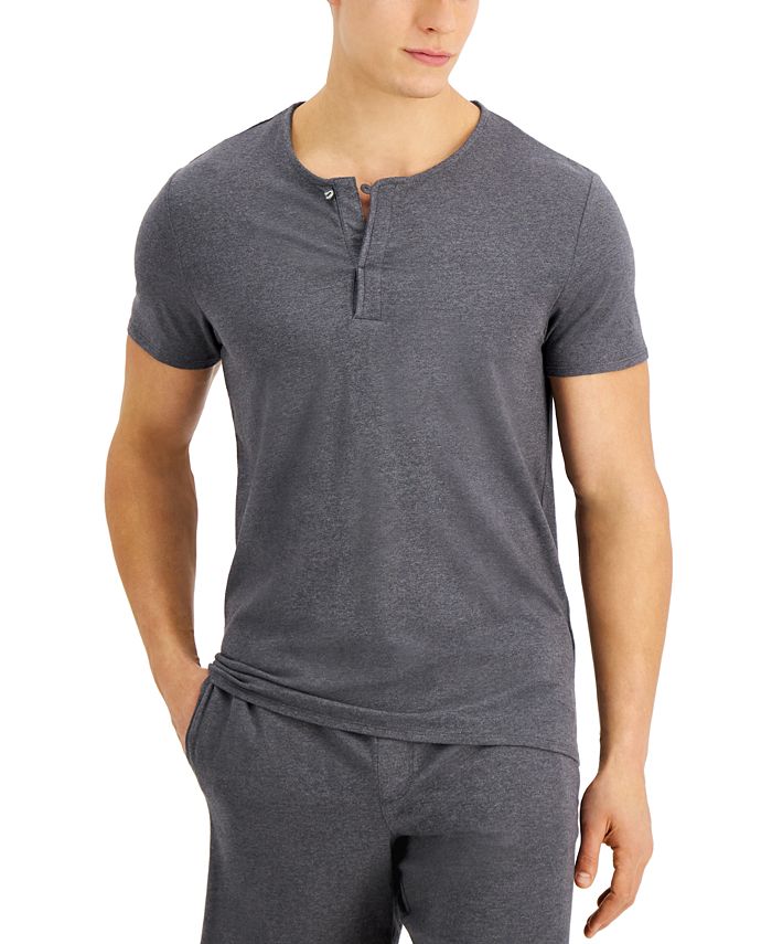 Alfani Men's Quick-Dry Split Neck Pajama T-Shirt, Created for Macy's ...