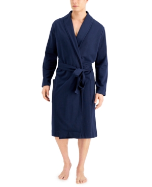 Alfani Men's Moisture-wicking Robe, Created For Macy's In Dark Blue