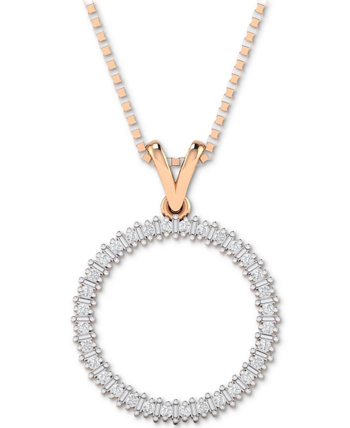 Macy's Diamond Circle 18" Pendant Necklace (1/10 ct. t.w.) in Gold