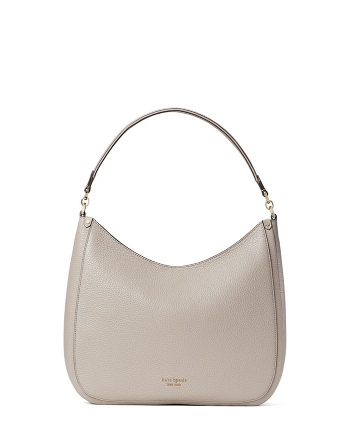 KATE SPADE Roulette Pebbled Leather Hobo Bag For Women (Grey, OS)