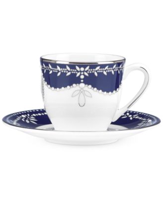 Marchesa by Lenox - Empire Pearl Indigo Espresso Cup and Saucer Set