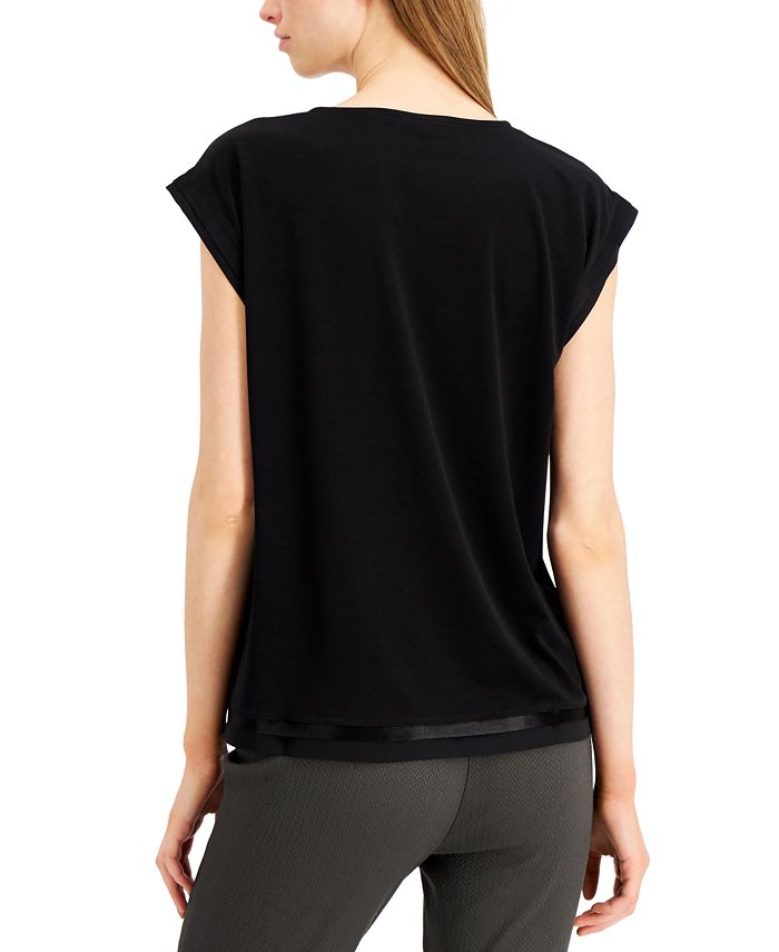 Alfani Knit-Back Cap-Sleeve Top, Created for Macy's & Reviews - Tops ...