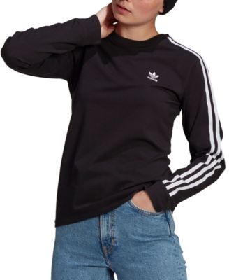 adidas Women's 3-Stripe Long-Sleeve T-Shirt \u0026 Reviews - Tops - Women -  Macy's