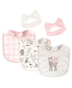 Hudson Baby Boys and Girls Cotton Bib and Headband Set