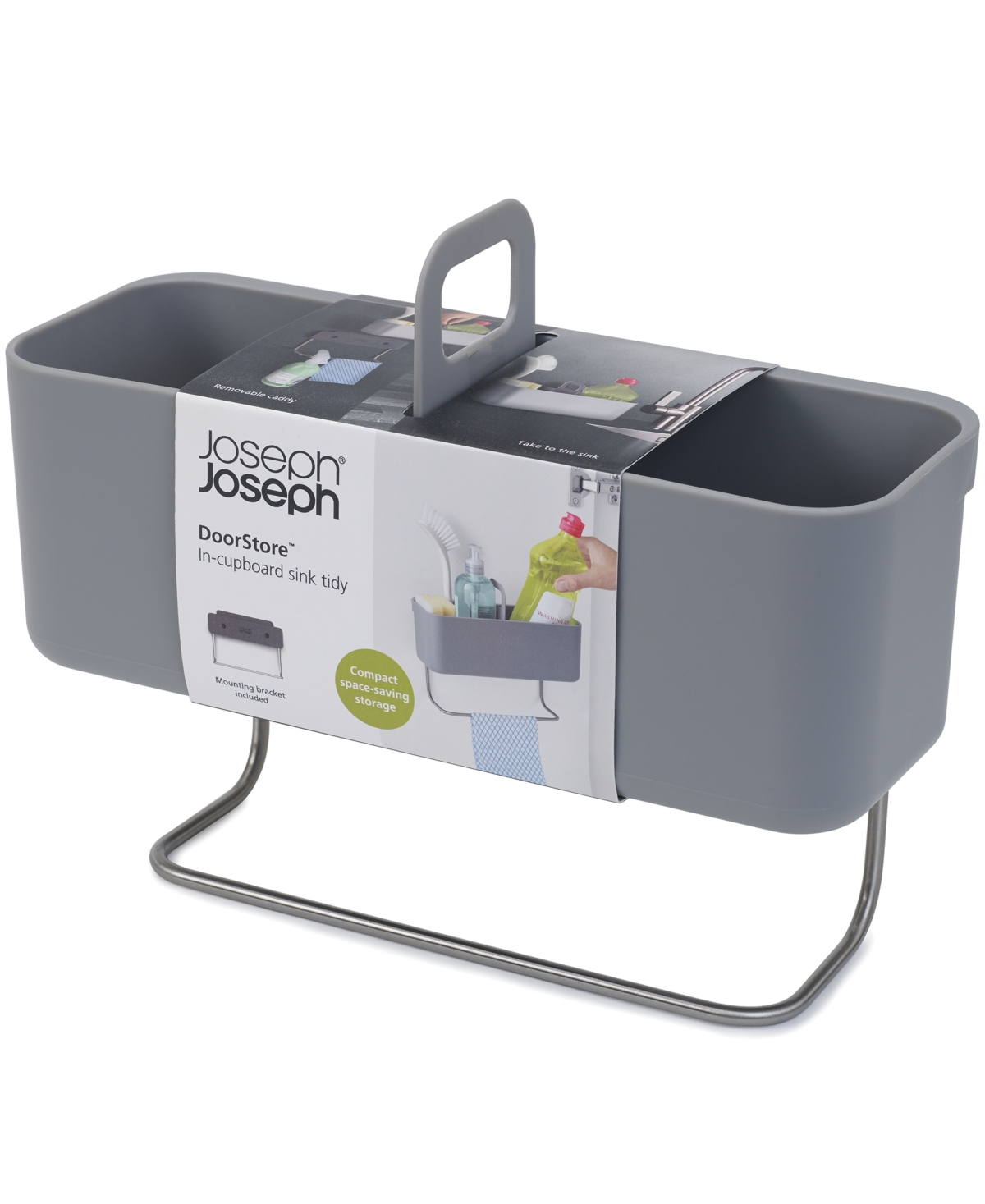 Joseph Joseph Doorstore In-cupboard Sink Tidy In Grey