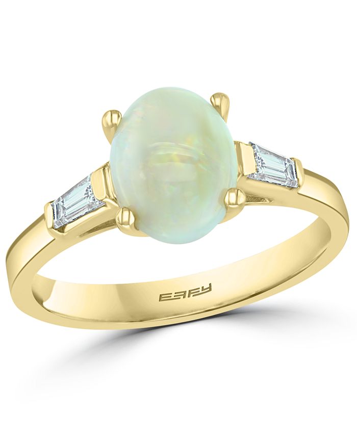 EFFY Collection - Opal (7/8 ct. t.w.) & Diamond (1/5 ct. t.w.) Ring in 14k Gold
