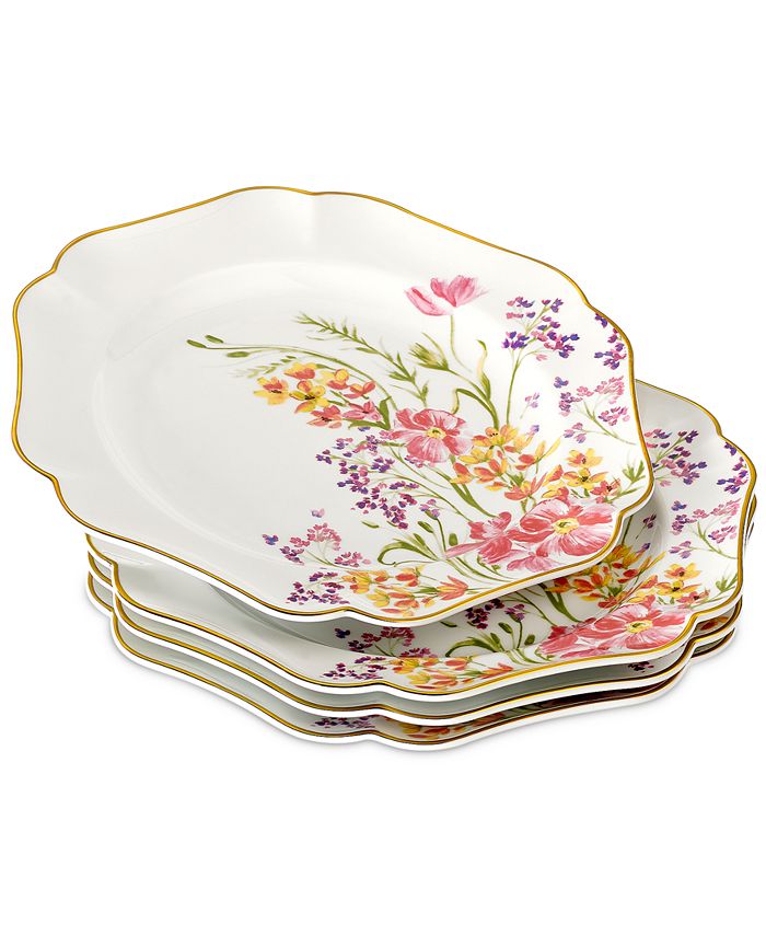 Martha Stewart Collection Easter Floral Salad Plates, Set of 4, Created