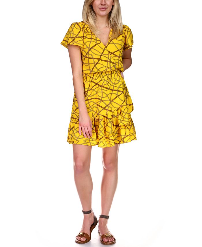 Michael Kors ChainPrint Wrap Dress & Reviews Dresses Women Macy's