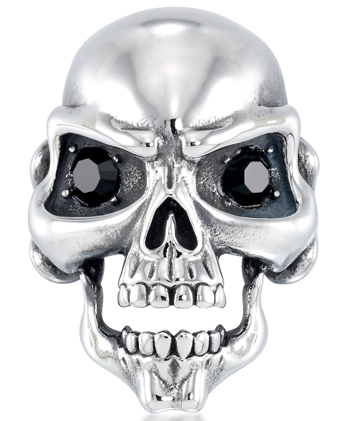 Men's Cubic Zirconia Signature Skull Ring in Stainless Steel - Stainless Steel