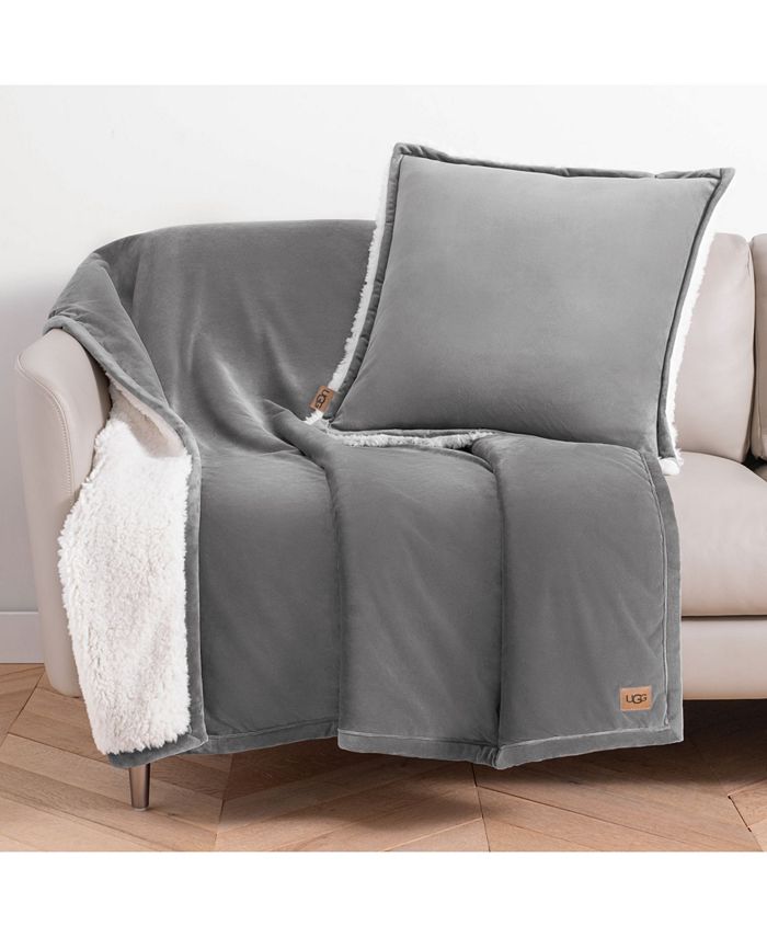 UGG® Bliss Plush Sherpa Fleece Reversible Throw Blanket, 70" x 50" Macy's