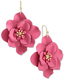Gold-Tone Painted Flower Drop Earrings, Created for Macy's