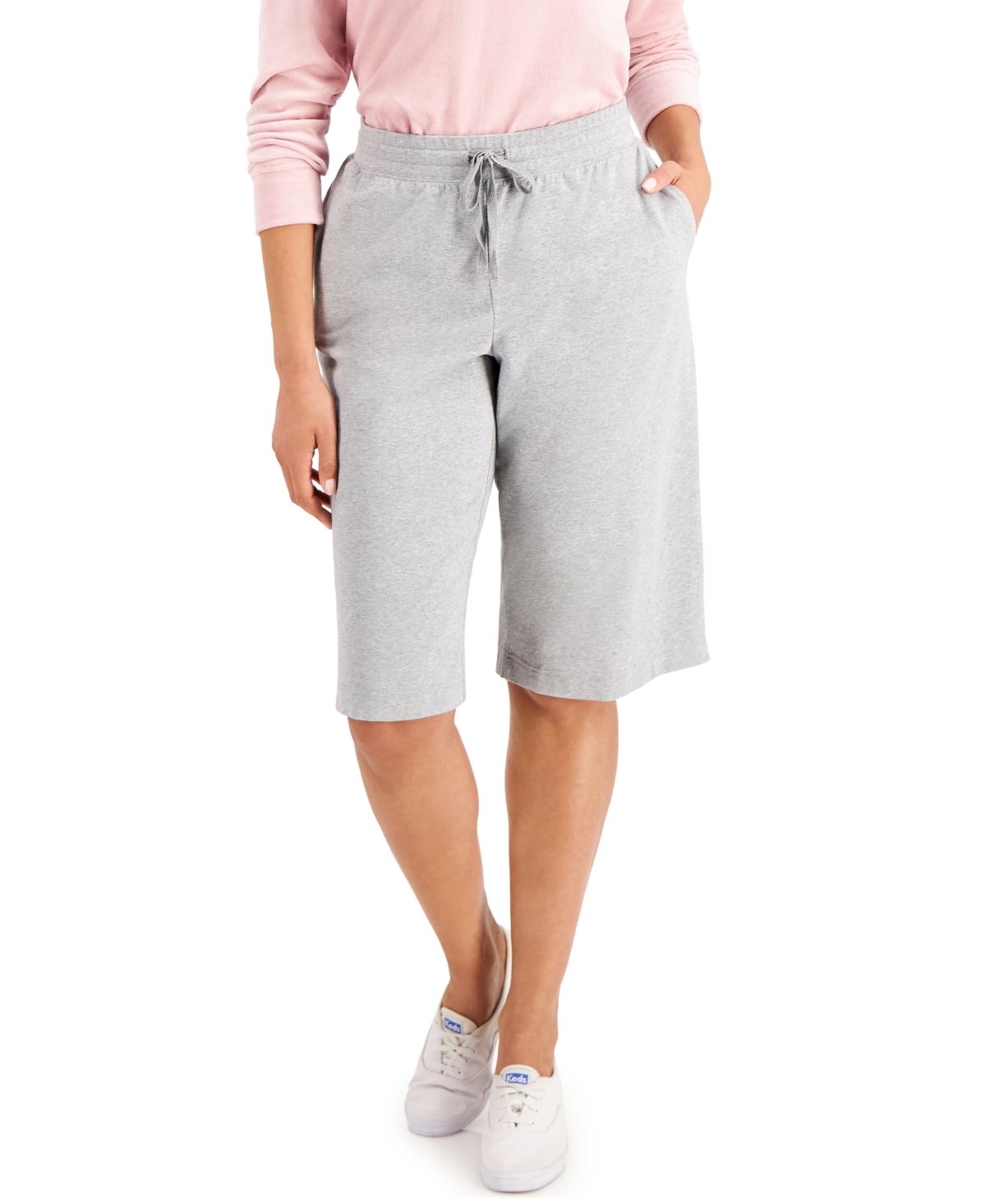 Knit Skimmer Shorts, Created for Macy's - Smoke Grey Heather