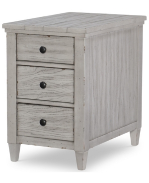 Rachael Ray Belhaven Chairside Table In Weathered Plank Finish Wood In White