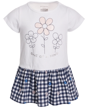 First Impressions Baby Girls Cotton Floral Gingham Tunic Created for Macy's