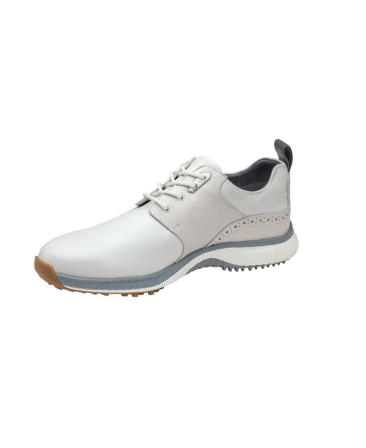 Johnston & Murphy Men's XC4 Water-resistant H2 Luxe Hybrid Saddle Golf Shoes -White Croc