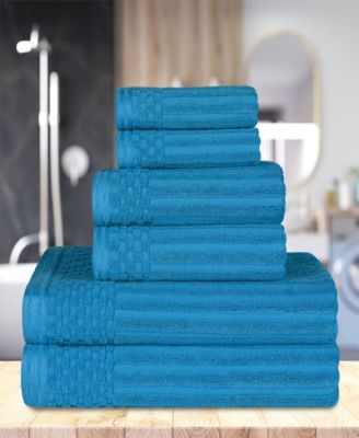Soho Checkered Border Cotton 6 Piece Towel Set