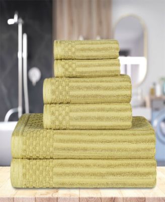 Soho Checkered Border Cotton 6 Piece Towel Set