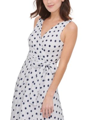 DKNY Belted Faux-Wrap Dress