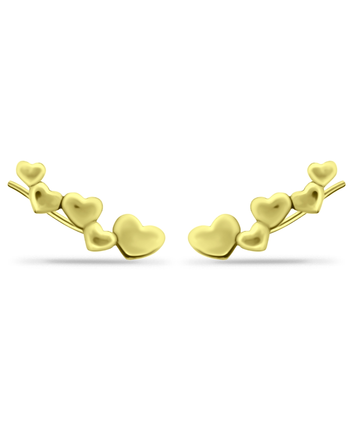 Giani Bernini Heart Ear Crawler Earrings in 18k Gold Over Sterling Silver or Sterling Silver