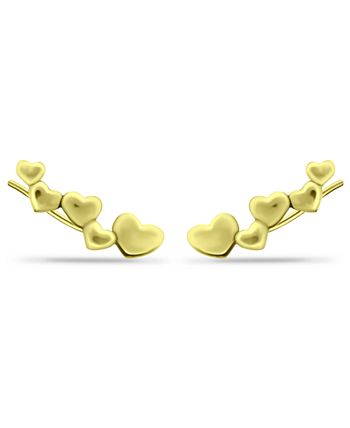 Giani Bernini - Heart Ear Crawler Earrings in18k Gold Over Sterling Silver or Sterling Silver