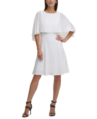 dkny cape overlay dress