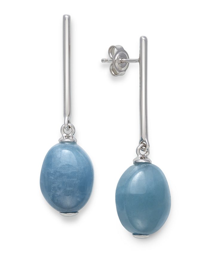 Macy's - Milky Aquamarine Earrings in Sterling Silver