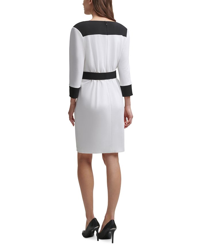 Calvin Klein Women's Colorblocked Sheath Dress Gray Size 6